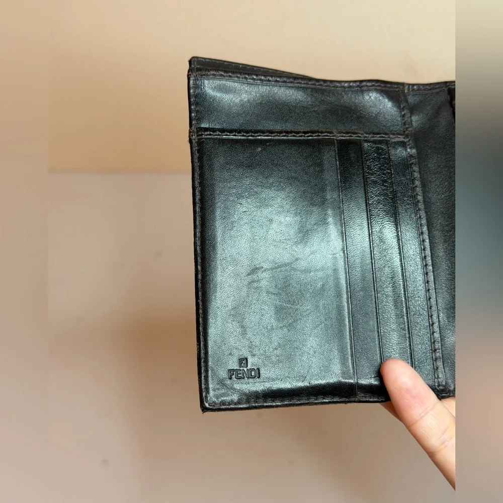Vintage Fendi Zucca Canvas Compact Wallet